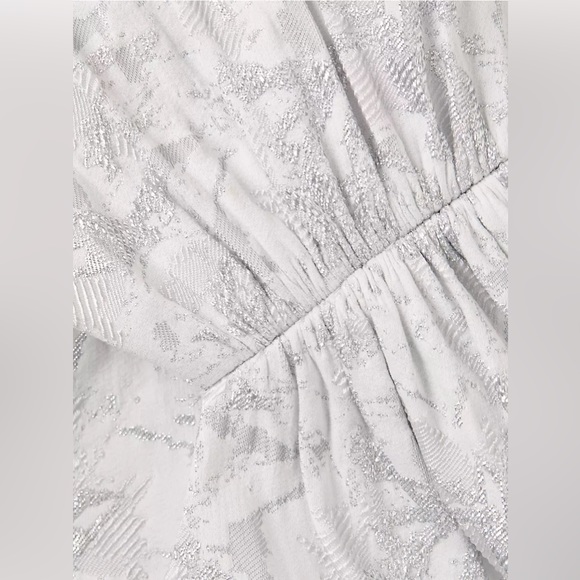 Aidan Mattox Metallic Silver One Shoulder Gown size 0 - Picture 6 of 6